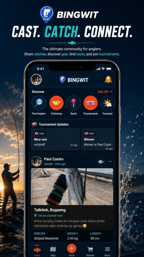 Bingwit catch feed with tournament updates